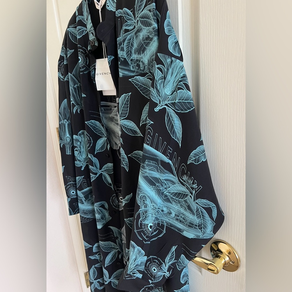 Authentic Givenchy Floral Schematic Print Shirt Dress